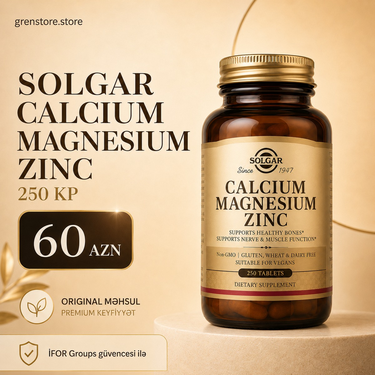 Solgar Calcium Magnesium Zinc 250 KP
